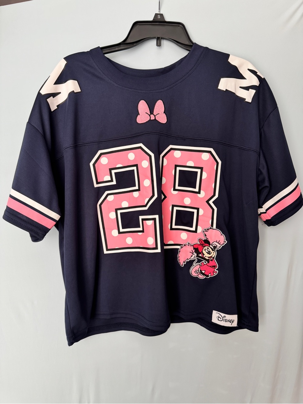 Disney Boxlunch Women's 2X Minnie Mouse Cropped/Short Jersey Top EUC